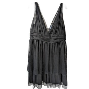ModCloth Tiered Tulle Empire Waist Little Black Dress Party 18W